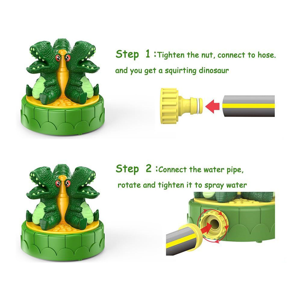 Water Sprinkler for Outdoor Play Water Spraying Toy for Summer Splashing Fun Toy Green Dinosaur