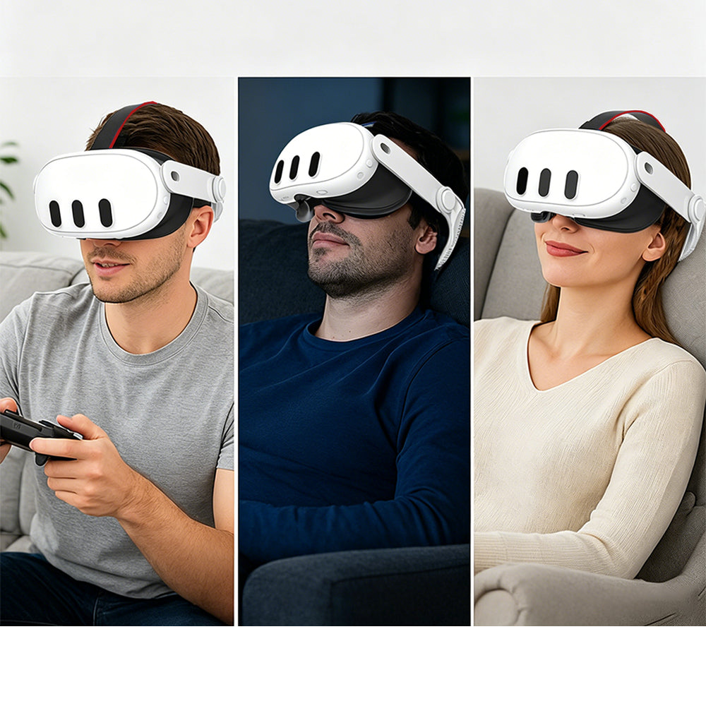 Adjustable Soft Head Strap Compatible with Quest 3 and 3S-White