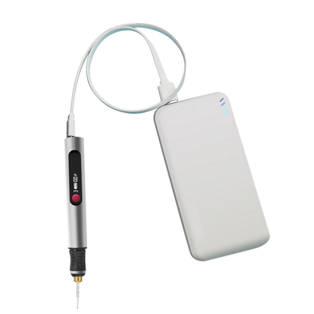 Electric Engraving Pen with 30 Bits 3-Speed Adjust Engraving Pen for Metal Wood Glass-Silver