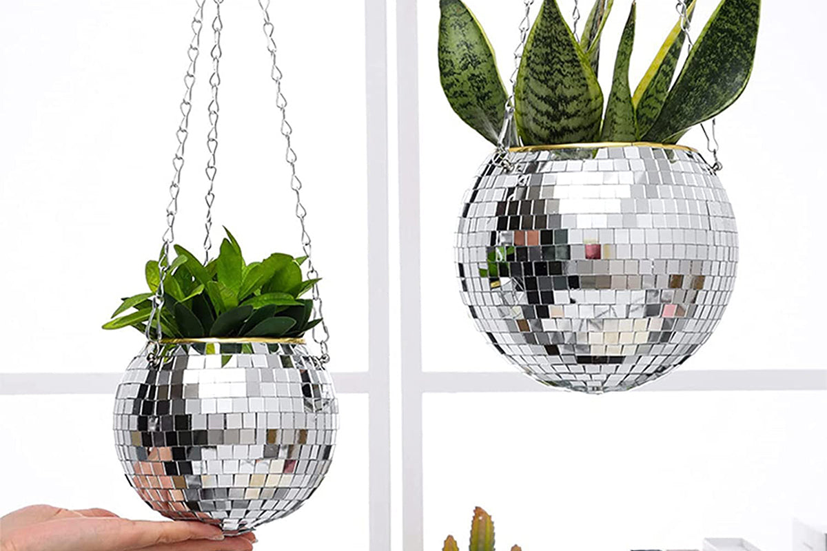 Disco Ball Hanging Planters for Indoor Outdoor Plants with Chain
