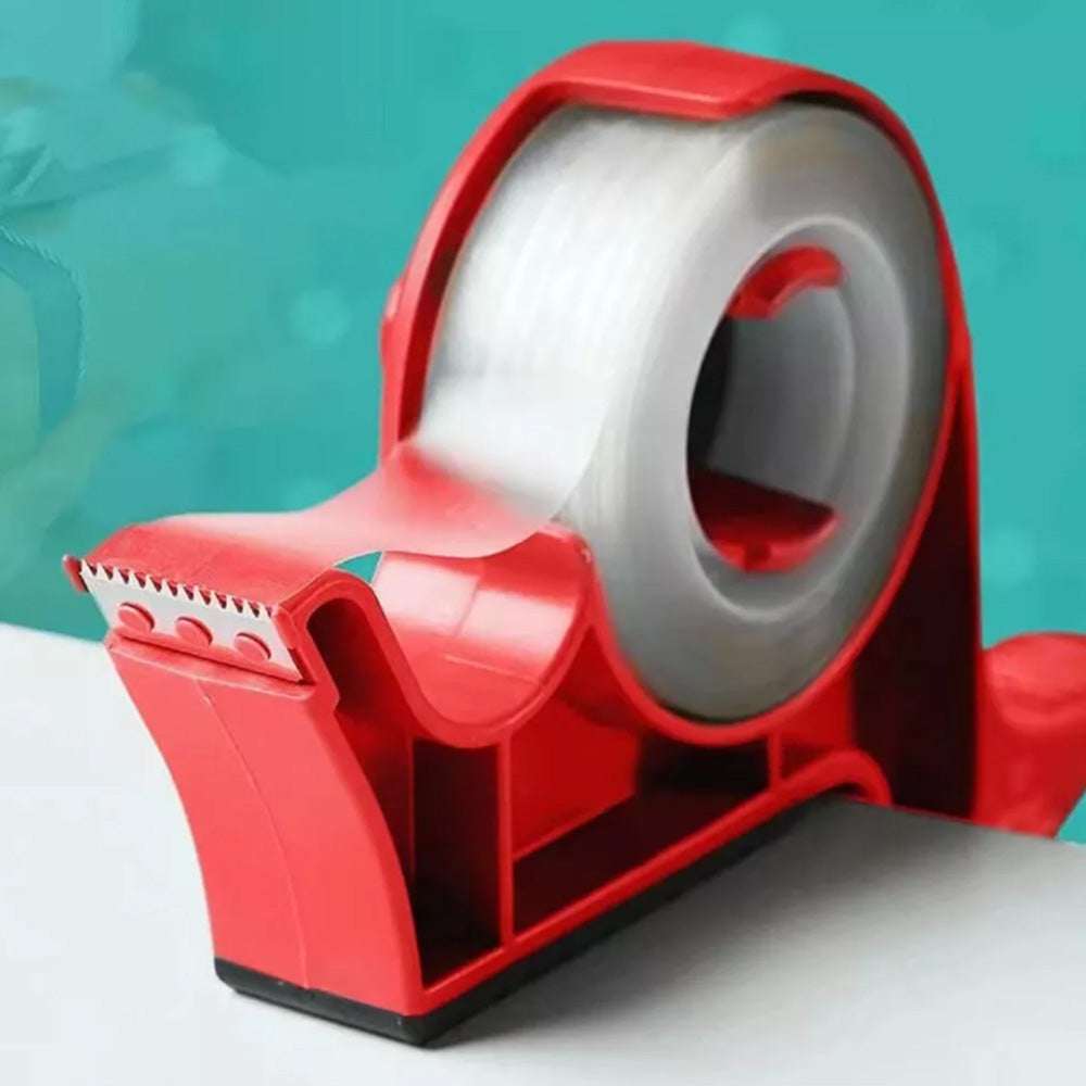 2Pcs Set Wrapping Paper Cutters Cutting Tool Xmas Gift Roll Clamps with Tape Dispenser Red
