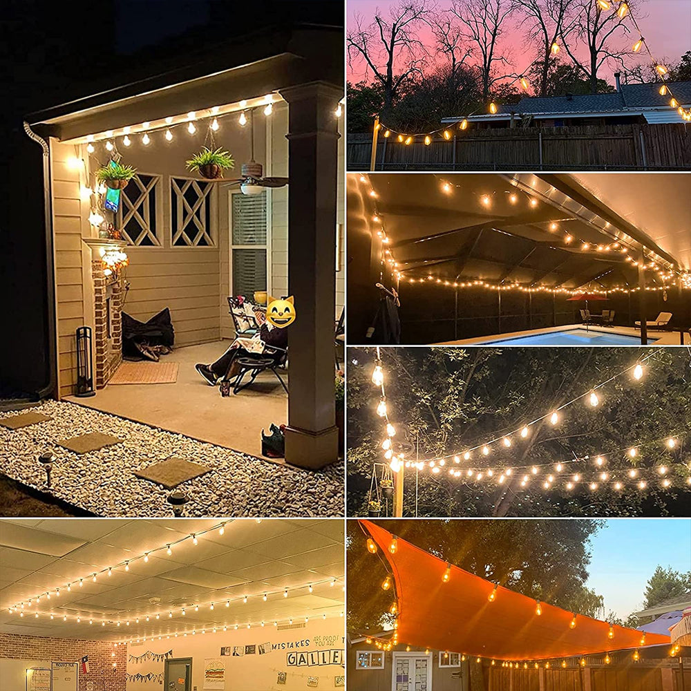 5M Solar String Light Outdoor Vintage Bulbs Party Patio Lamp
