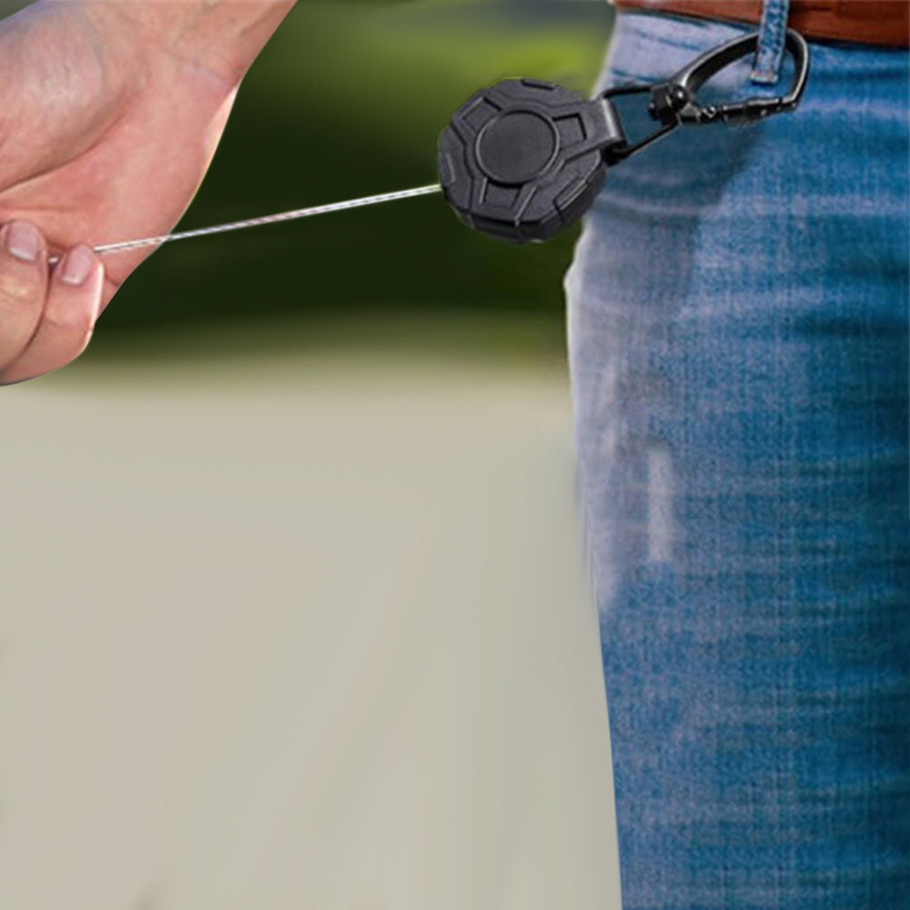 2 Pcs Retractable Keychain Carabiner Badge Key Holder