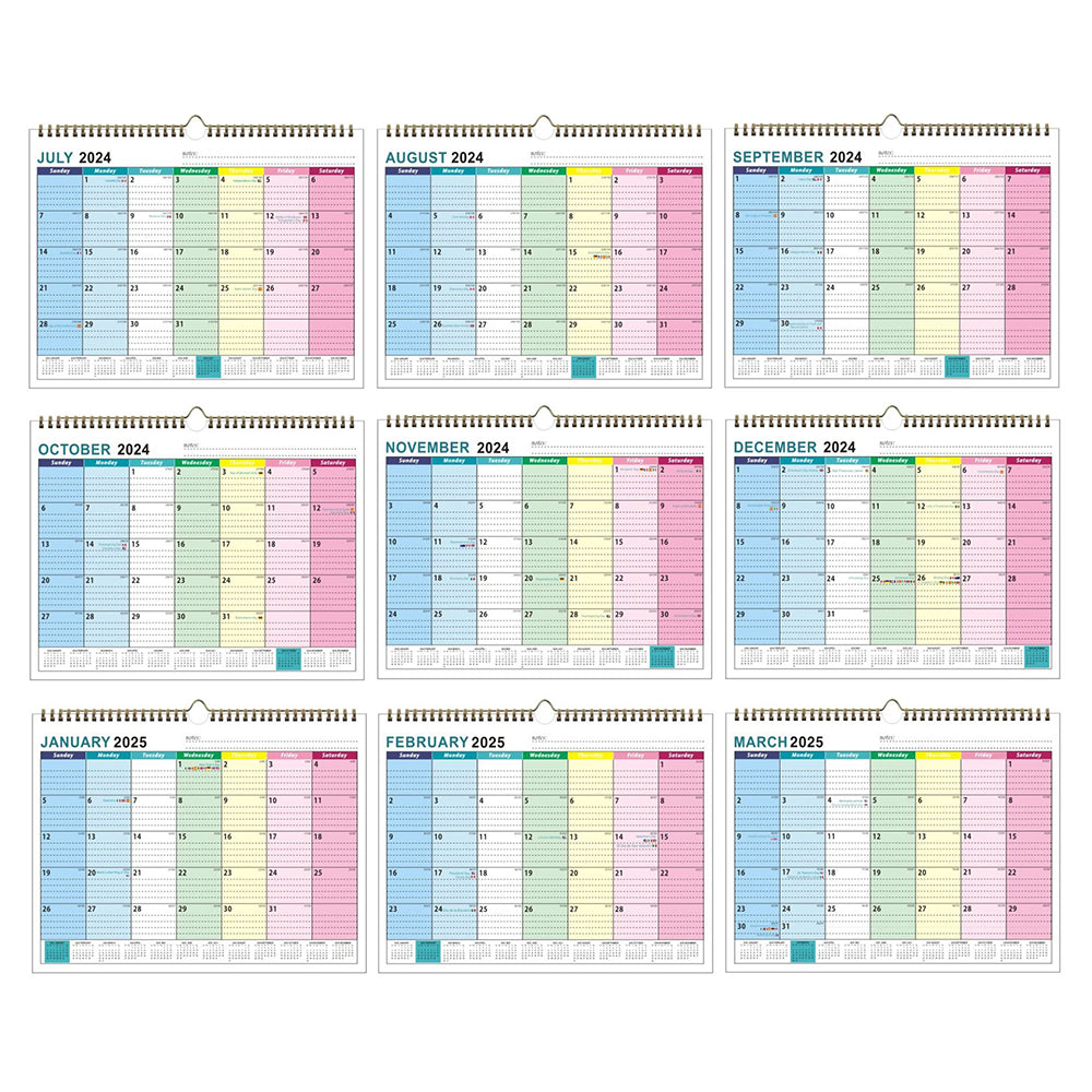 2024-2025 Wall Calendar 18 Months Hanging Planner Poster Style 3