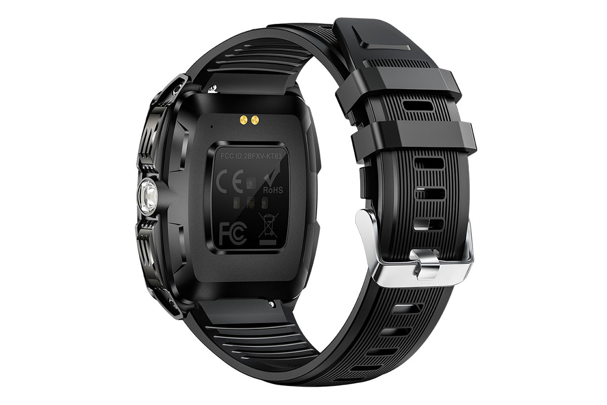 Military Smart Watch for Men Heart Rate Sleep Monitor IPX8 Waterproof for Android iOS -Black and White