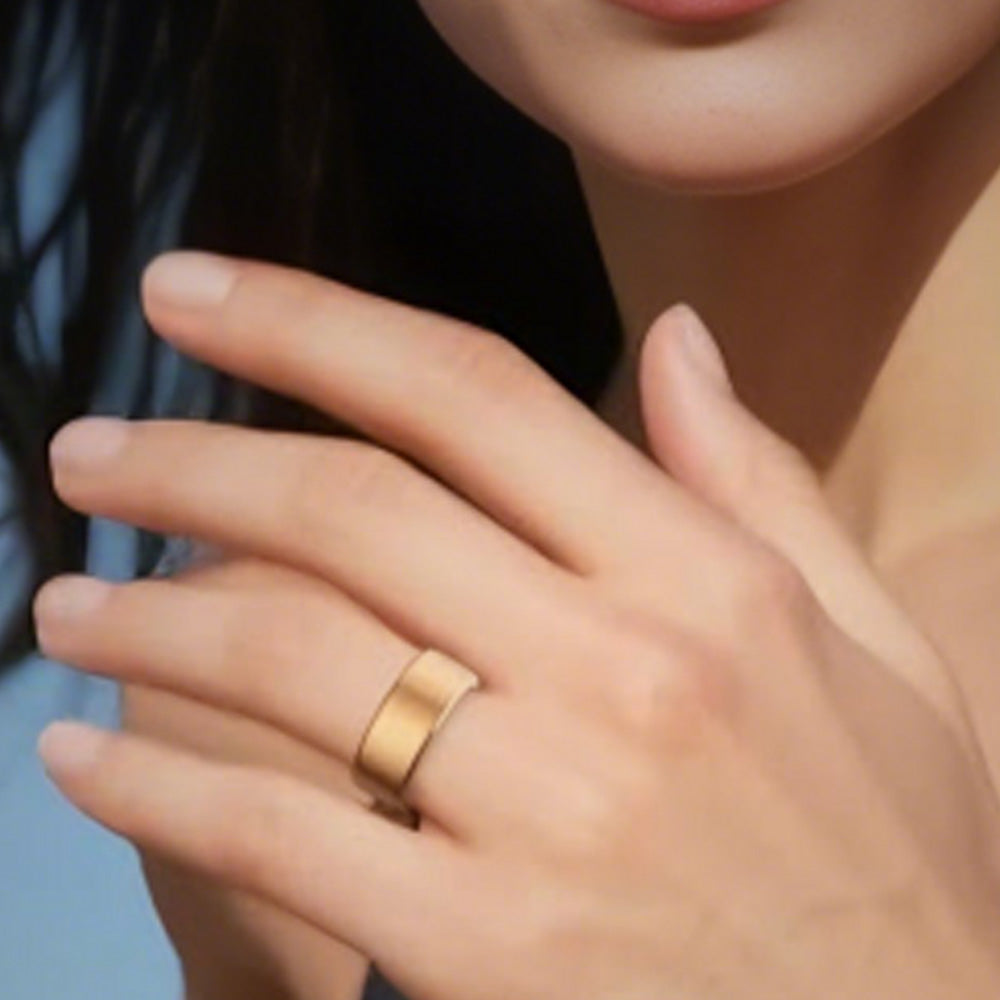 Smart Health Ring with Charging Case Heart Rate Blood Oxygen Sleep Tracking-Gold