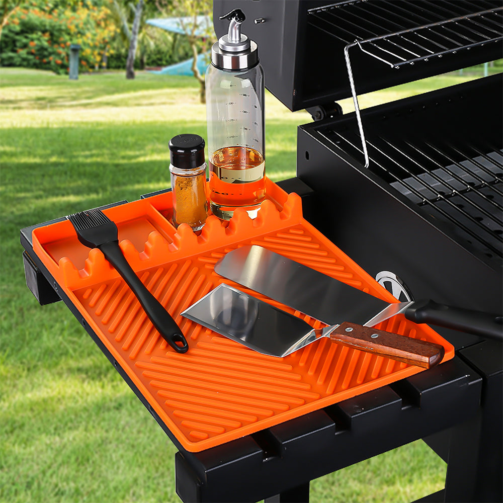 Silicone Griddle Mat Side Shelf Mat Grill Pad for Blackstone Barbecue Grill Accessories Tool Orange