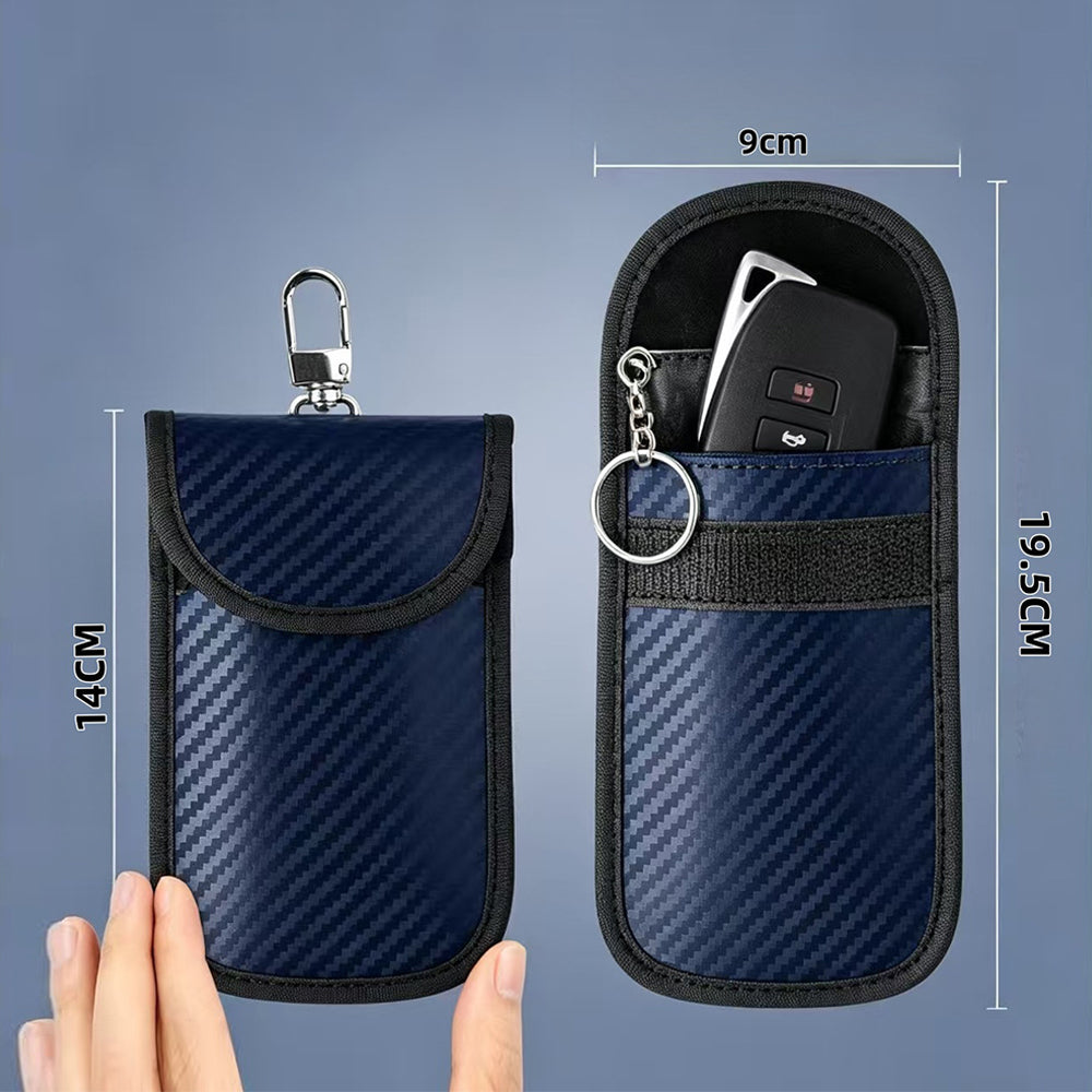 2Pcs Carbon Fiber Car Key Fob Holder for Keyless