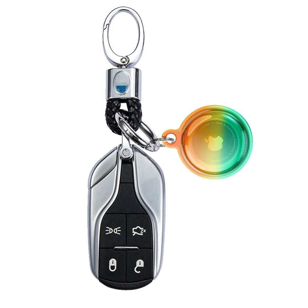 4 Pcs for Airtags Keychain Water-resistant Holder Case Dog Tag Tracker Compatible with Airtag-Gradient blue and purple