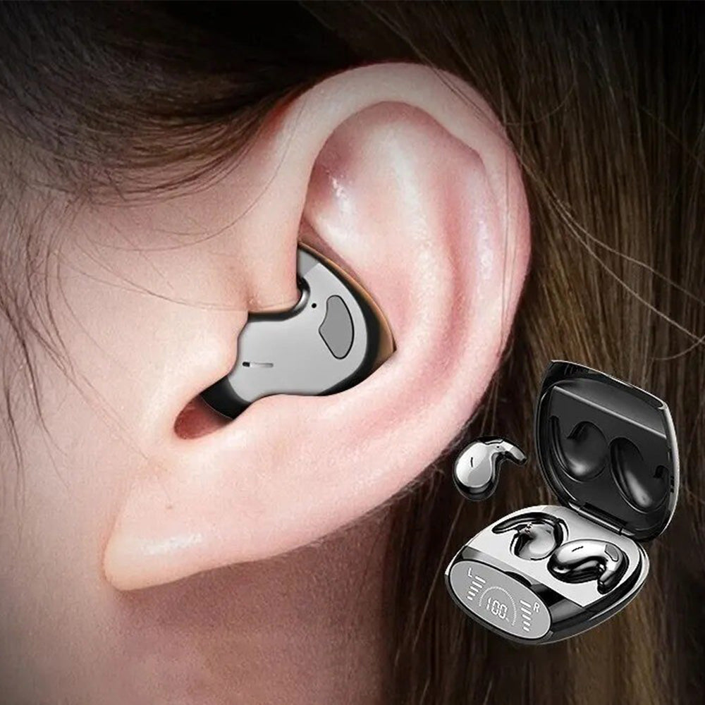 Wireless Bluetooth Sleep Earbuds Invisible Side-Sleeper Headphones Black