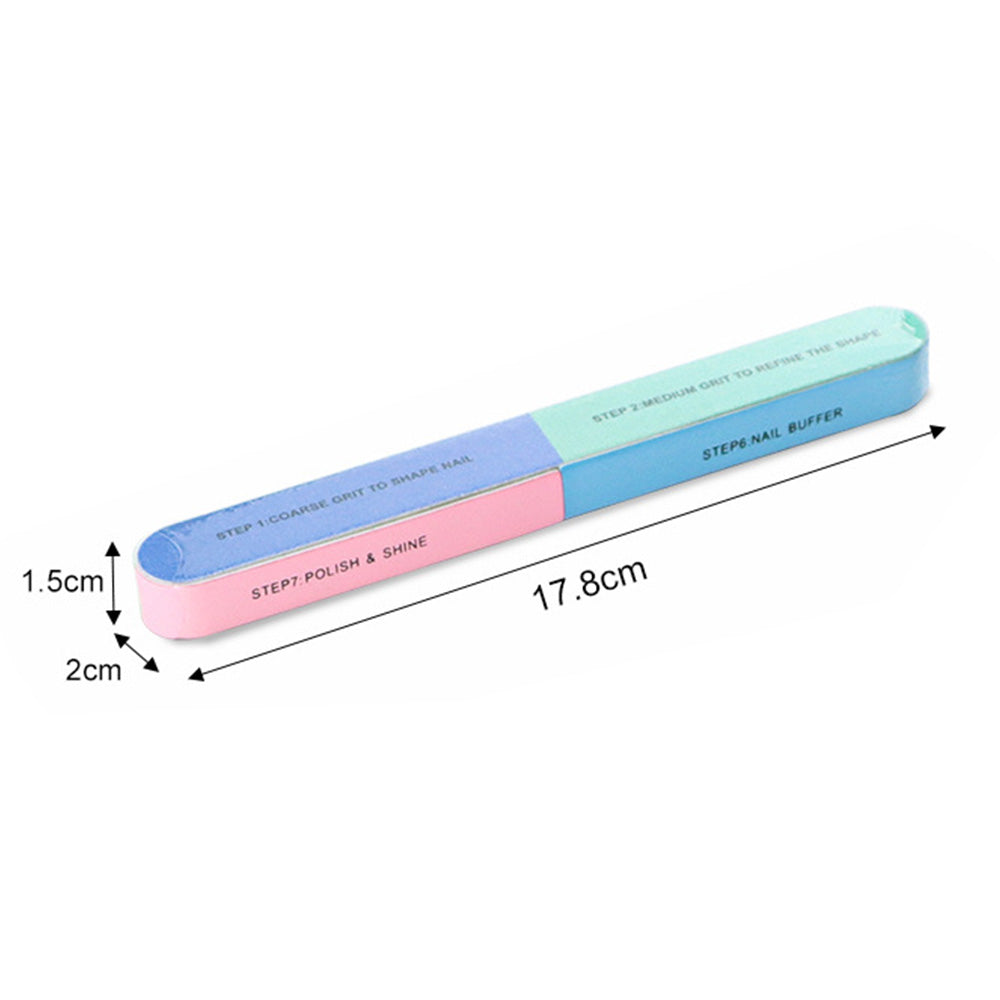 5 Pack 7 Way Nail Buffer for Polishing Nail Buffing Tool