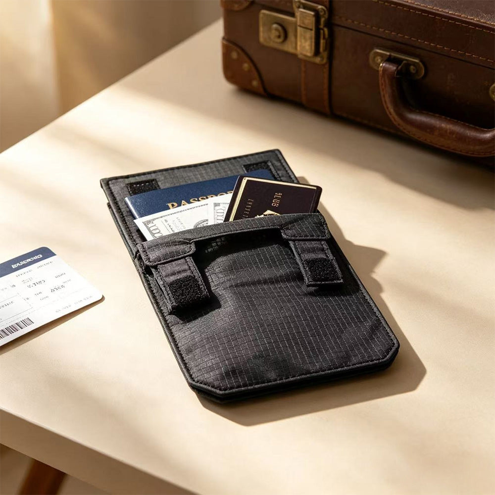2 Pack 3 in 1 Hidden Belt Wallet Passport Pouch Travel Money Bag