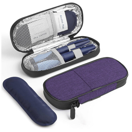 Insulin Cooler Travel Case Medication Insulated Cool Storage Organizer Purple