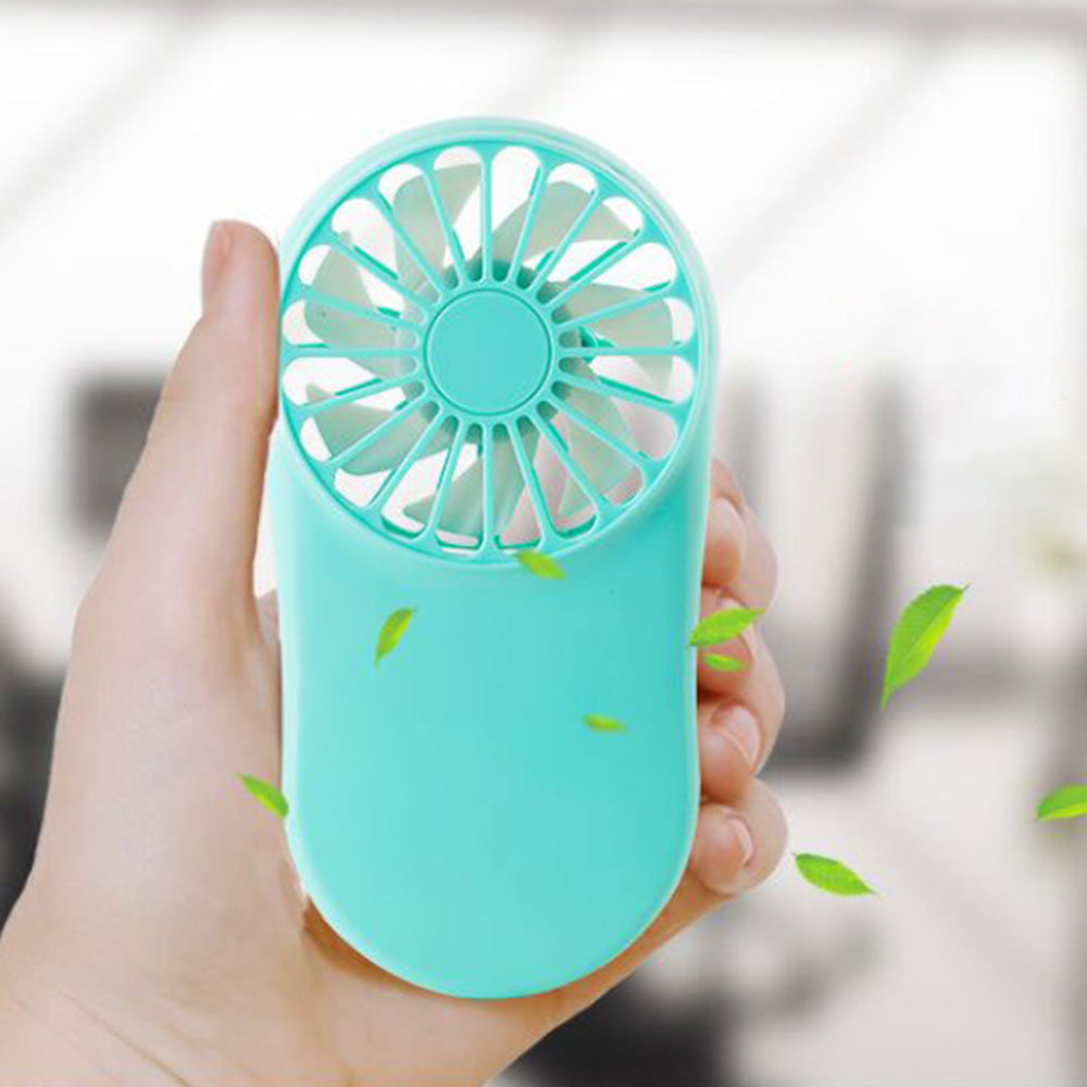 Portable Handheld Mini Fan Rechargeable USB Cooling Fan for Travel Hiking Camping Blue