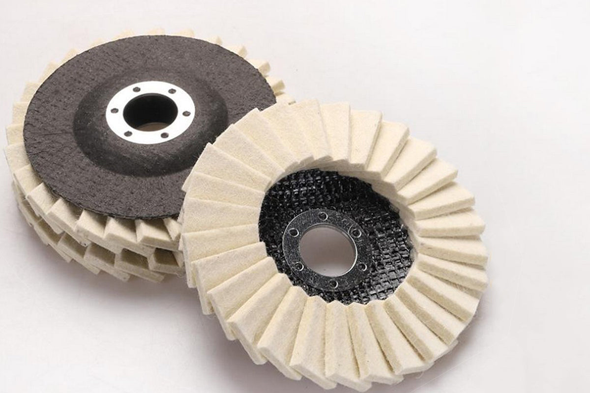 6Pcs Wool Felt Flap Buffing Grinding Shutter Wheels for Angle Grinder Marble Stone