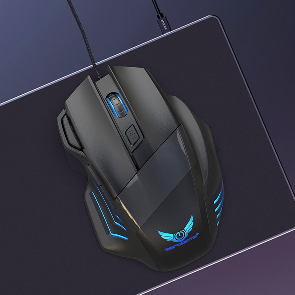 Wired Gaming Mouse 2400 DPI Adjustable 7-Color PC Gaming Mice Compatible with Windows Mac