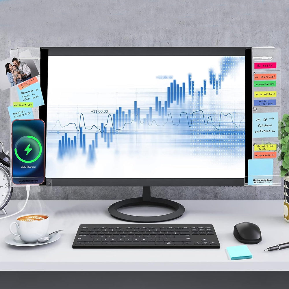 2Pcs Monitor Memo Board Multifunction Sticky Note Holder for Computer Screen