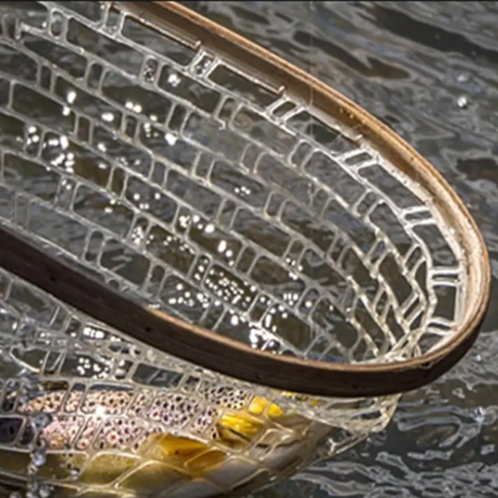 60CM Fly Fishing Landing Net Rubber Fish Catcher with Handle Frame Fishing Tool