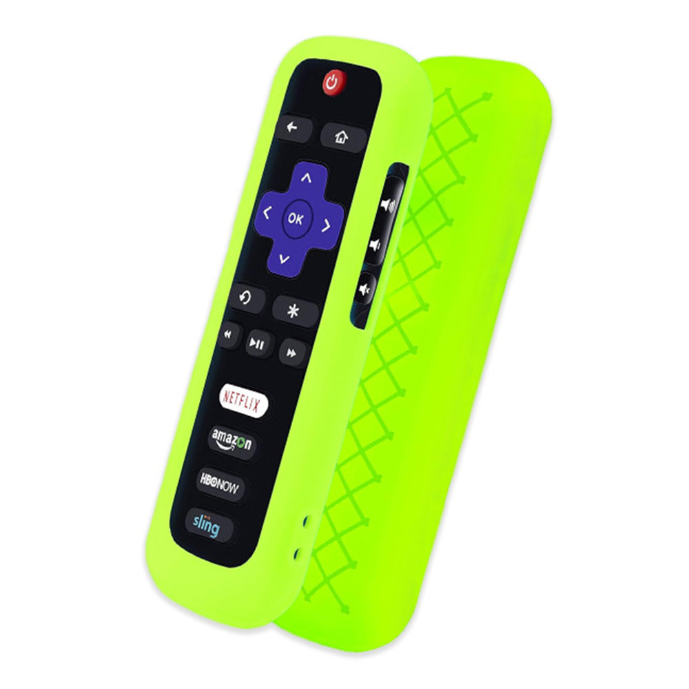2 Pack Glow in The Dark Silicone Case Cover for Roku TV Remote -Green