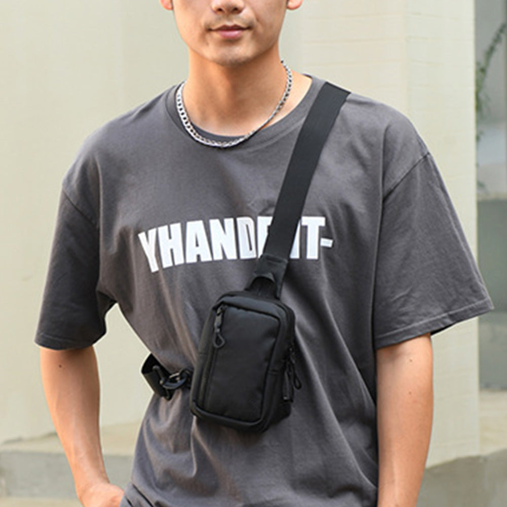 Small Crossbody Bag for Men Women Mini Sling Bag Travel Running Phone Daypack Black