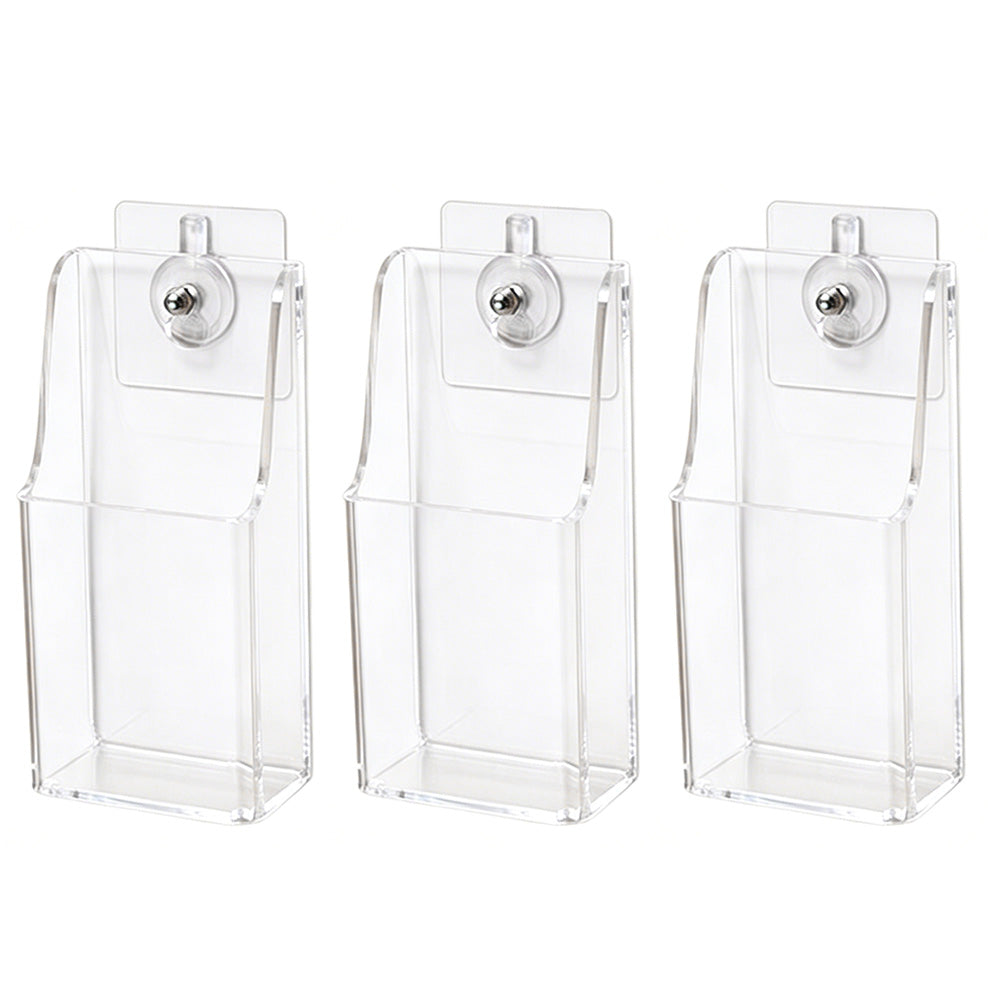 3 Pack Clear Remote Control Holder Wall Mount Organizer for TV AC Phone Glasses