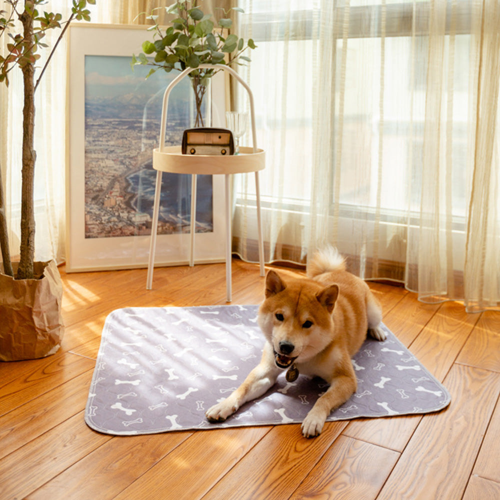 Washable Waterproof Reusable Dog Pee Pads Quick Absorbent Puppy Training Mat-Grey