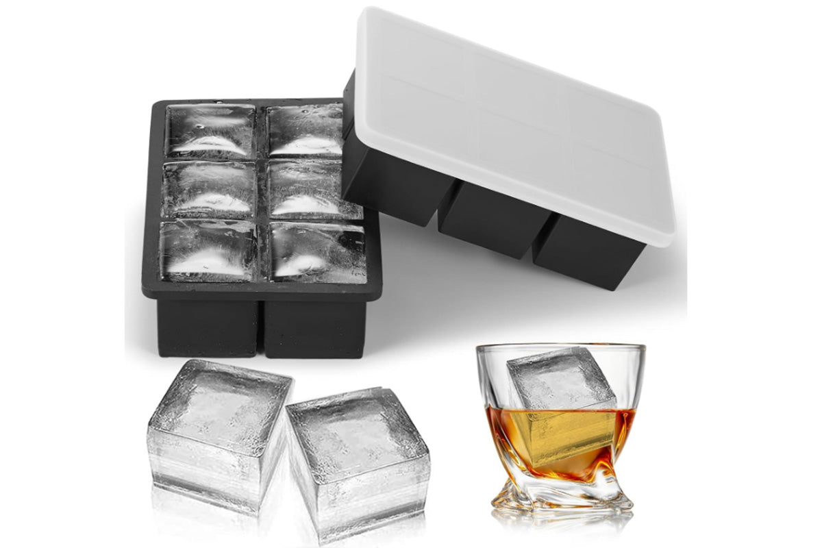 4Pcs Large Ice Diamond Maker Ice Cube Tray Skull Ice Cube Cocktails Molds