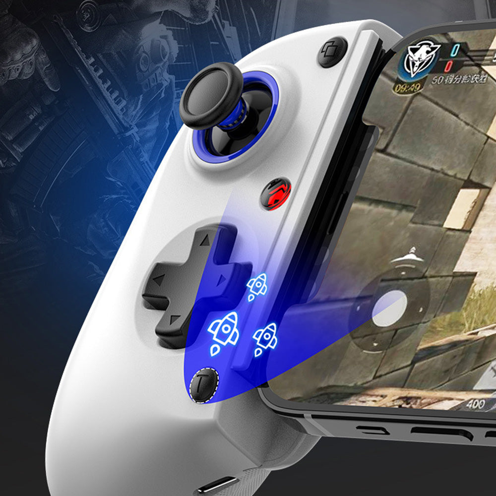 Wireless Stretching Game Controller Ergonomic Handheld Controller with Turbo/Programming for Nintendo Switch/PC White