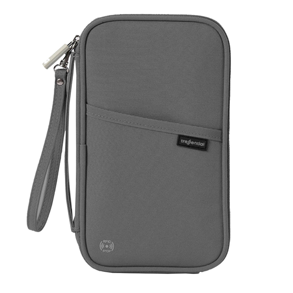 RFID Block Waterproof Travel Passport Credit ID Wallet Purse Case Blocking Document Organizer Bag Card Holder -Grey