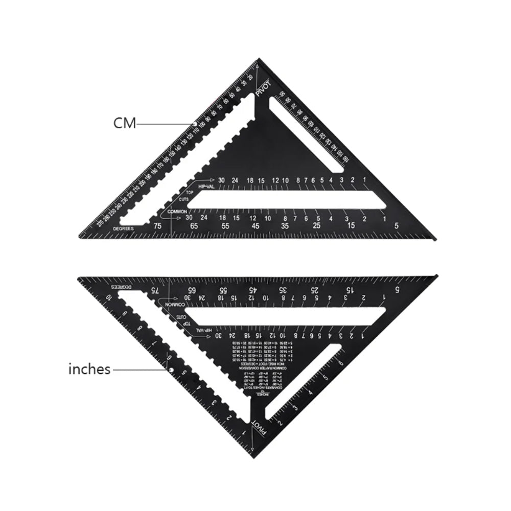 Triangle Ruler Aluminum Alloy Square Protractor Measurement Ruler Tool for Engineer Carpenter