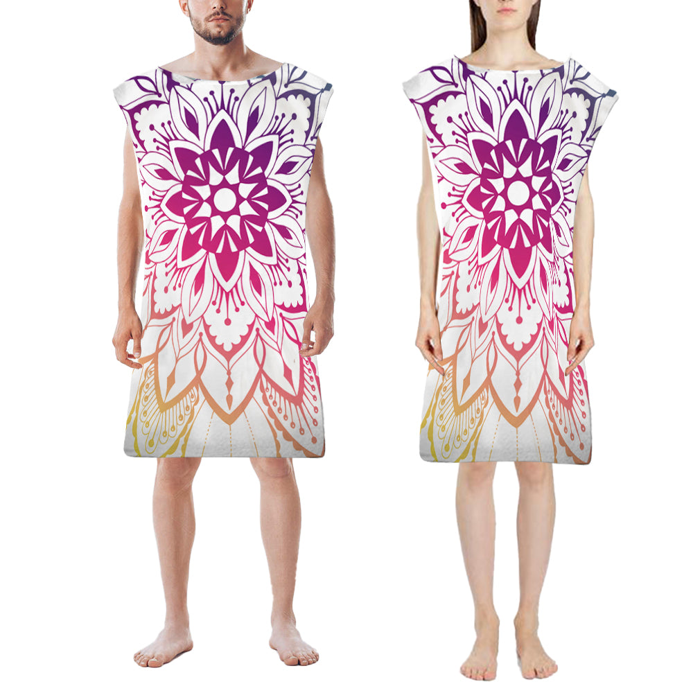 Mandala Beach Poncho Quick Dry Beach Towel Hooded Changing Robe Style 3