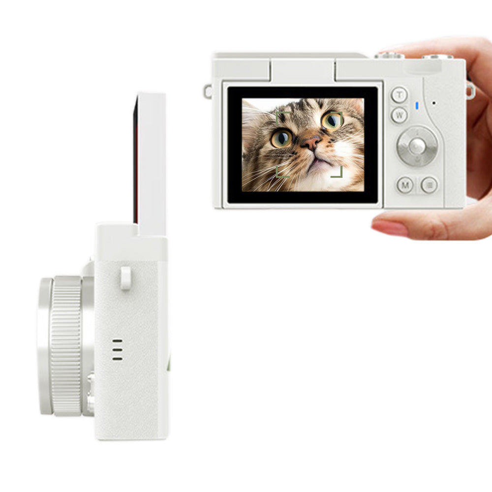 4K 64MP Vlogging Camera with Flip Screen & 16X Digital Zoom White