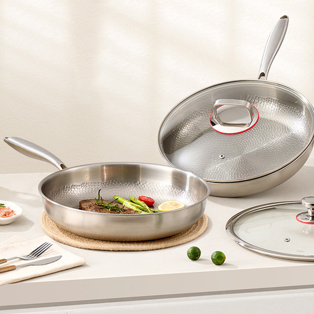Stainless Steel Frying Pan Nonstick PFAS Free Oven for All Stoves