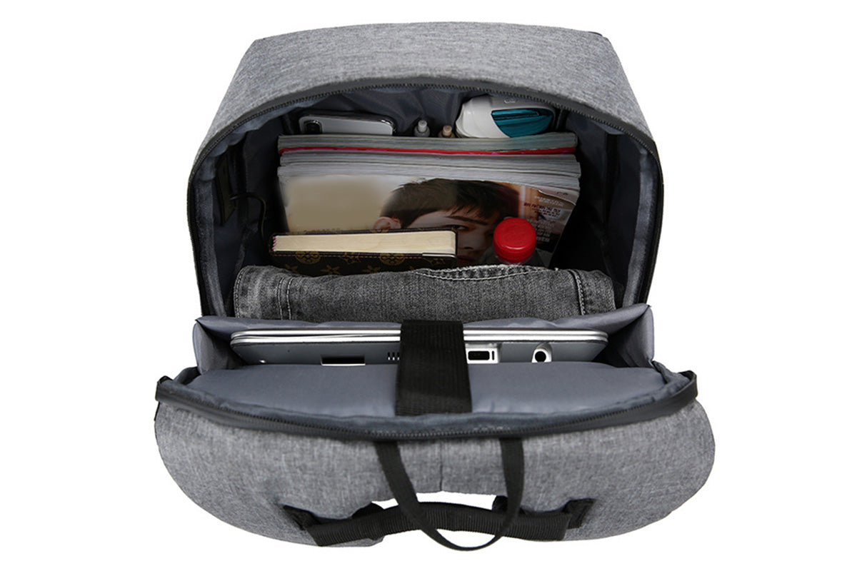 Travel Laptop Backpack with USB Port School Bookbag Fits 15.6 Inch Laptop-Grey