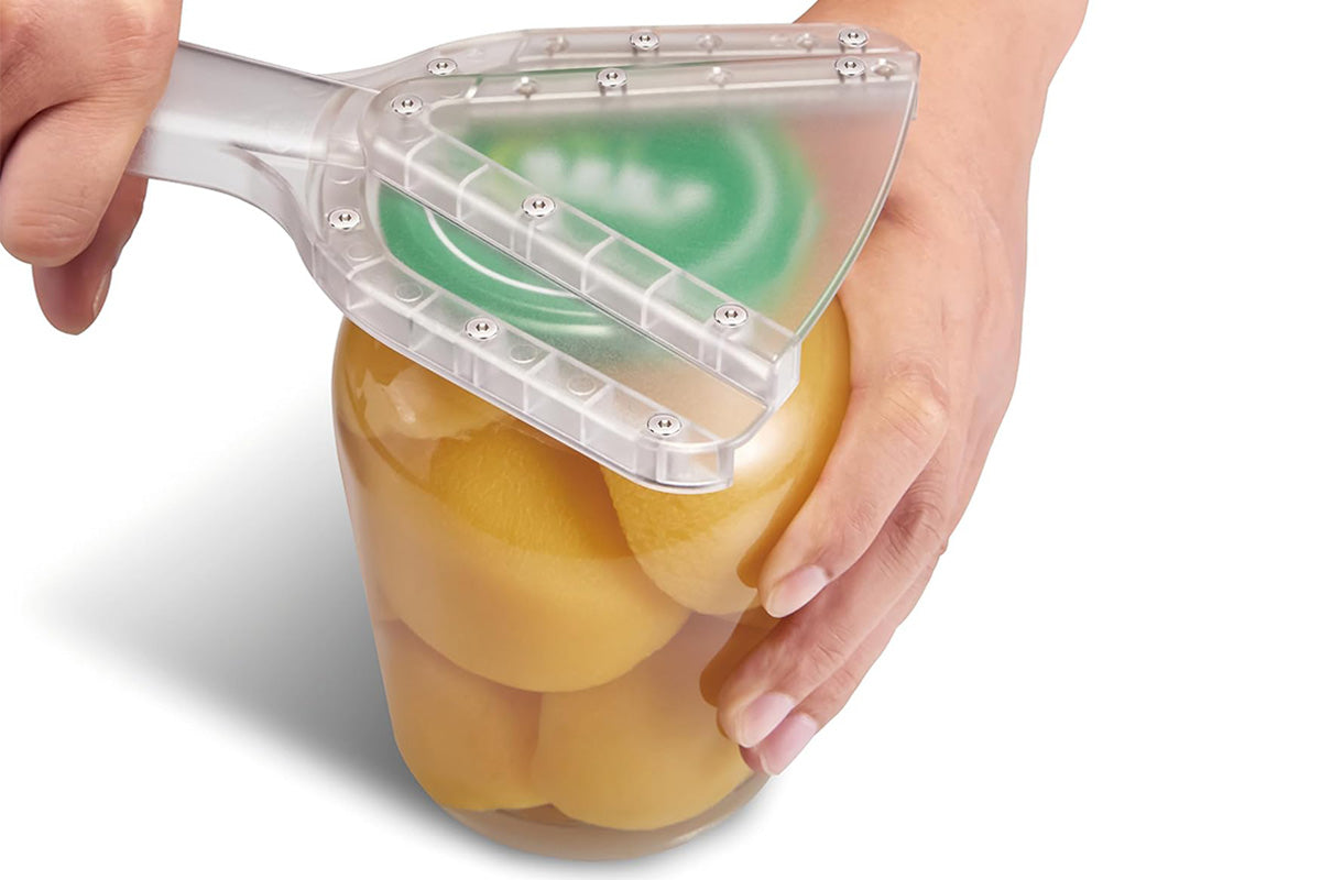 Kitchen Can Opener Dual-Layer Adjustable Jar Opener Bottle Opener for Various Lids -Transparent