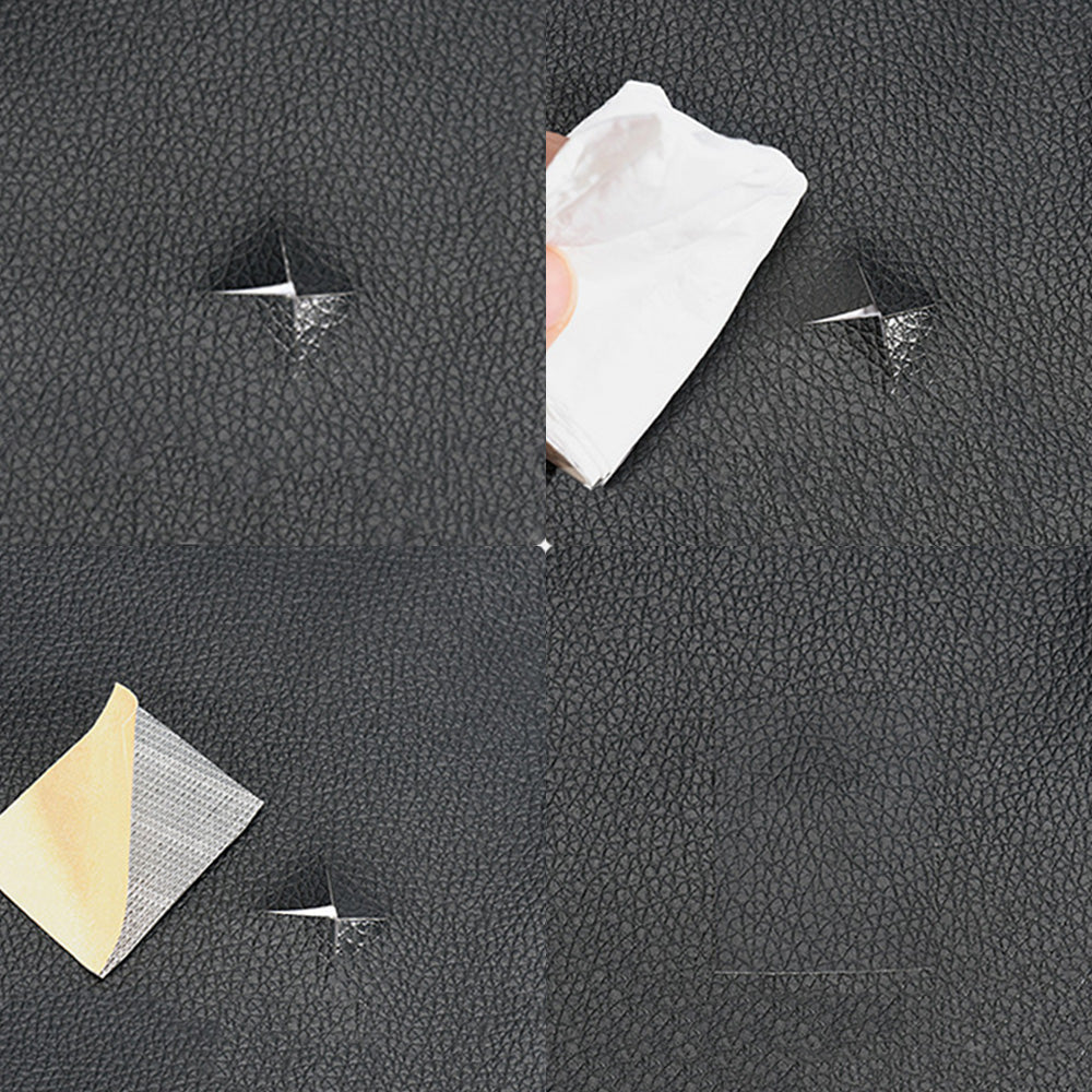 2M Self-Adhesive Leather Repair Patch Renovation Sticker for Couch Sofa Car Seat Chair Black