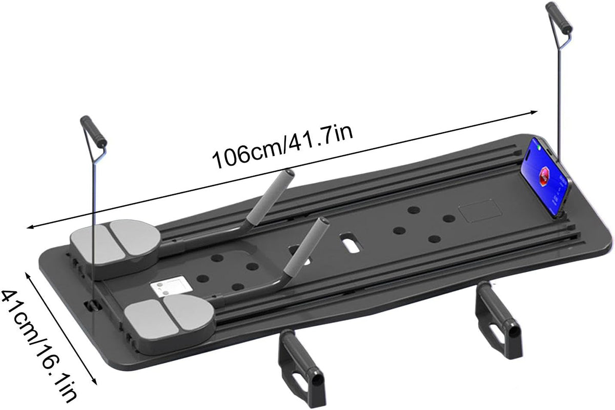 Pilates Machine Foldable 5-in-1 Portable Pilates Board with Elbow Support Home Gym Equipment for Weight Loss Training -Black