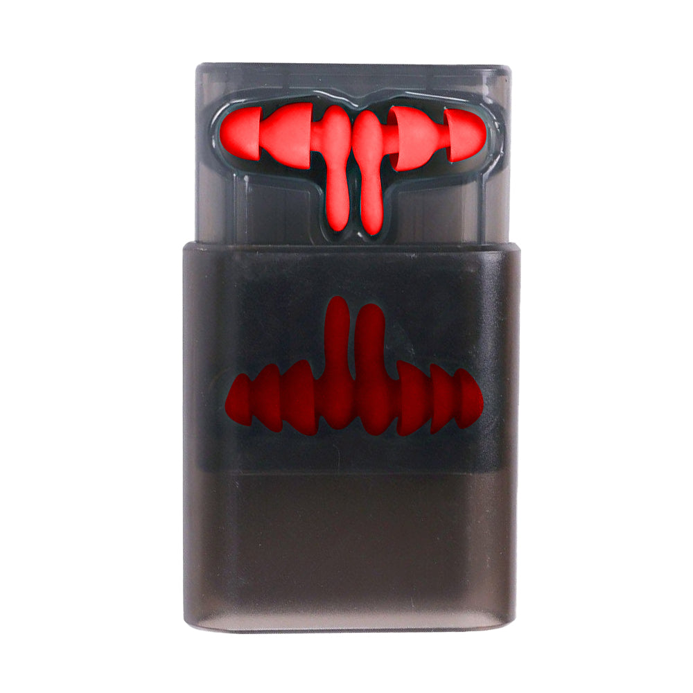 Set of 2 Pairs of Silicone Noise Reduction Earplugs Swimming Sleeping Hearing Protection Earplug Red