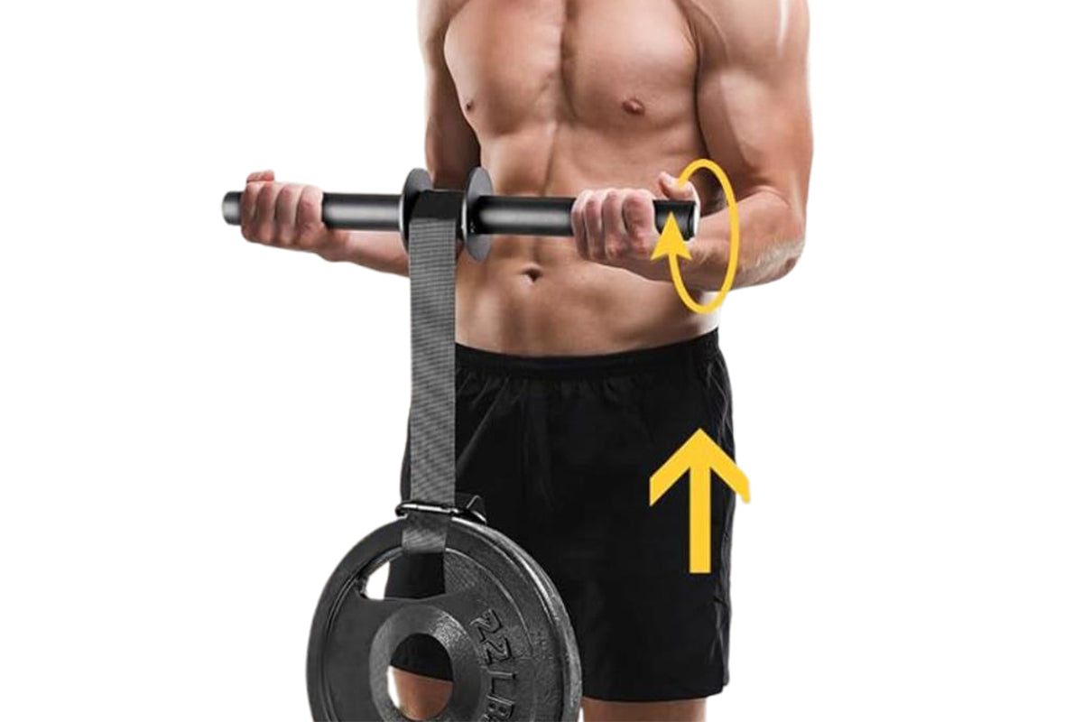 Forearm Strengthener and Wrist Roller Nylon Webbing for Forearm Strength Training