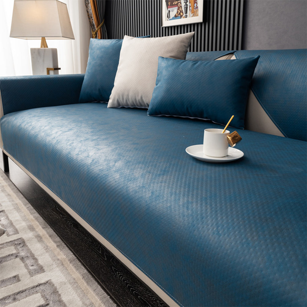 Water Resistant Sofa Cover Stretch Furniture Protector for Kids and Pets -Blue