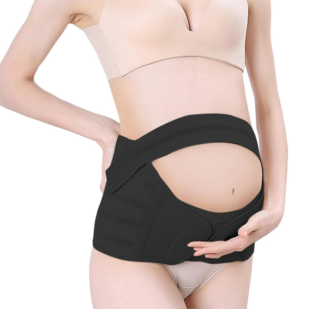 Maternity Belly Support Belt with Adjustable Abdominal Support Black