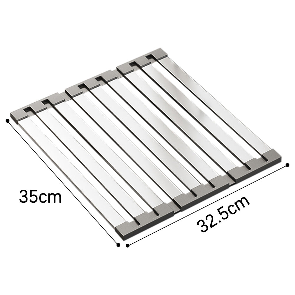 Foldable Over Sink Drying Drainer Stainless Steel Dish Rack for Kitchen