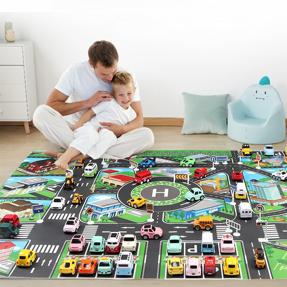 Kids Children City Road Play Mat Car Road Playmat Learning Gifts