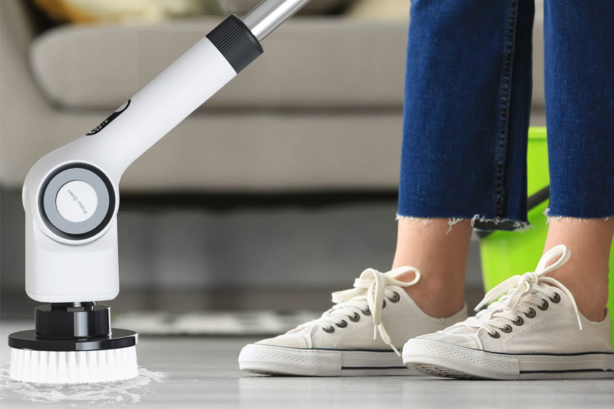 Cordless Electric Spin Scrubber Turbo Scrub Cleaning Brush with 7 Brushes