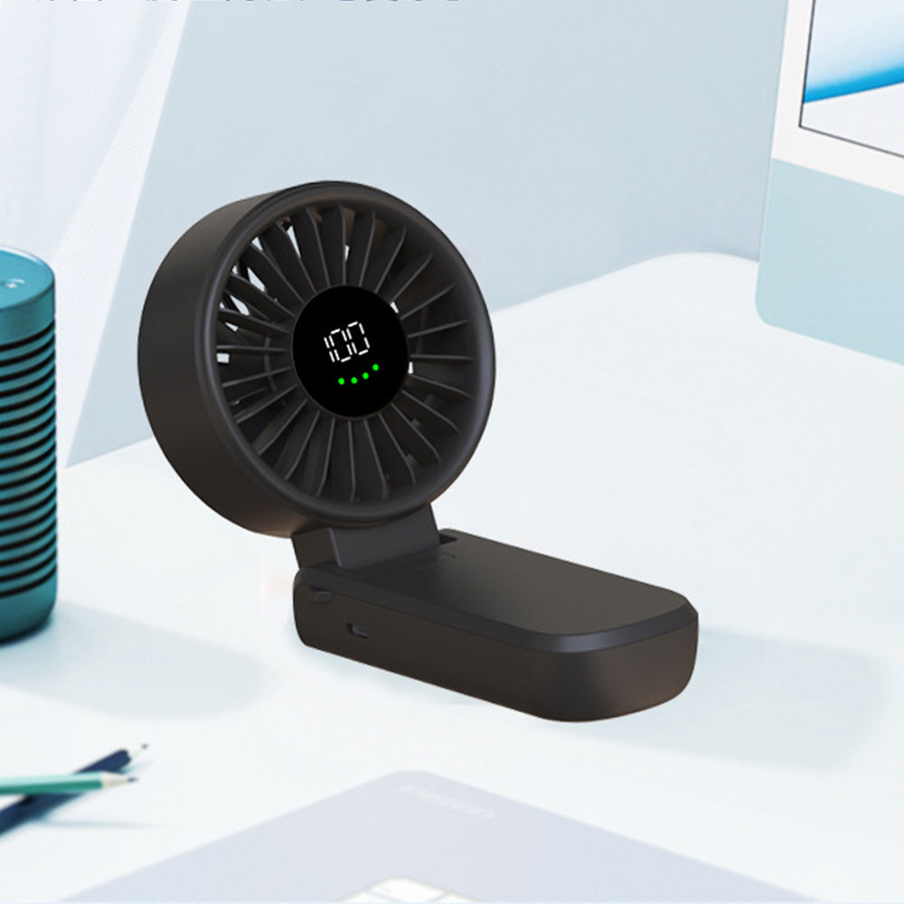 Portable Handheld Fan with 100 Speed Settings and USB Charging for Travel-Black
