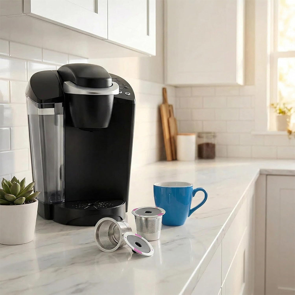 2 PCS Stainless Steel Coffee Filter Pods Compatible With Keurig 1.0 2.0 Reusable K Cups