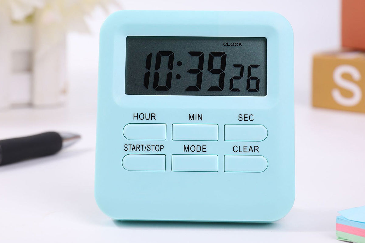 Digital Kitchen Timer LCD Display Cooking Timer with Loud Alarm -Acid Blue