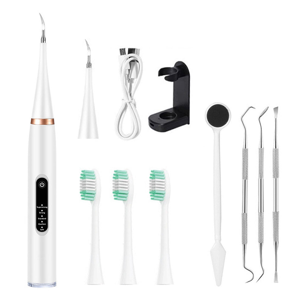 5-Mode Dog Teeth Cleaning Kit Ultrasonic Plaque and Tartar Remover with Light Pet Teeth Cleaner White