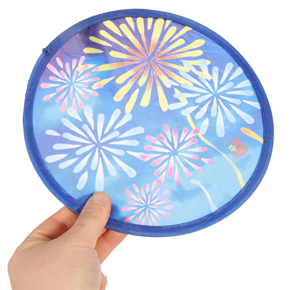4Pcs Set Foldable Cute Fans Portable Small Round Handheld Polyester Fans