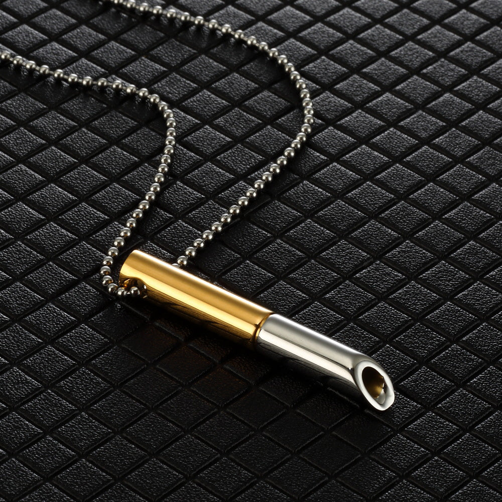 Mix-Color Breathing Necklace Stainless Steel Meditation Pendant Gold